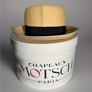 Hermes Chapeaux Motsch 100% Straw Panama Hat With Box